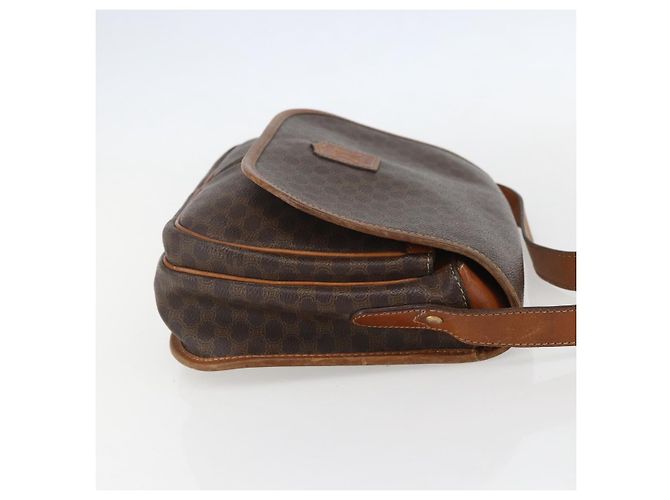 Céline Borsa a spalla in tela Macadam CELINE in pelle PVC marrone oro Auth 155935 D'oro - vista 4