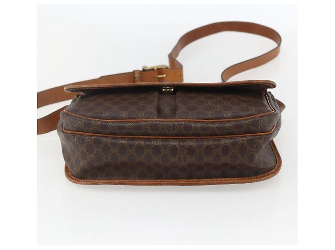 Céline Borsa a spalla in tela Macadam CELINE in pelle PVC marrone oro Auth 155935 D'oro - vista 5