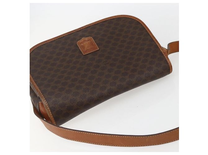 Céline Borsa a spalla in tela Macadam CELINE in pelle PVC marrone oro Auth 155935 D'oro - vista 6
