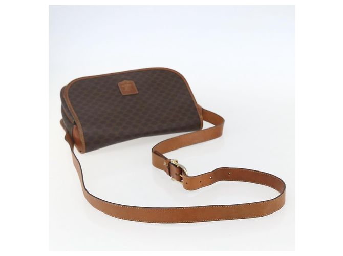 Céline Borsa a spalla in tela Macadam CELINE in pelle PVC marrone oro Auth 155935 D'oro - vista 7