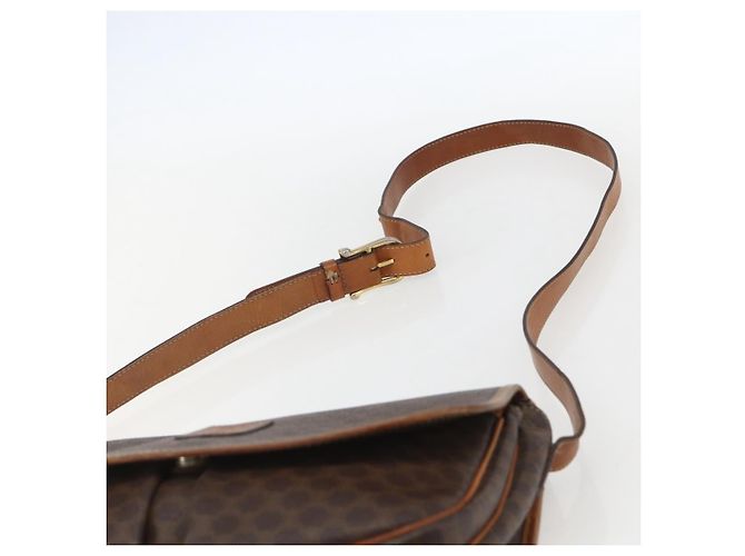Céline Borsa a spalla in tela Macadam CELINE in pelle PVC marrone oro Auth 155935 D'oro - vista 8