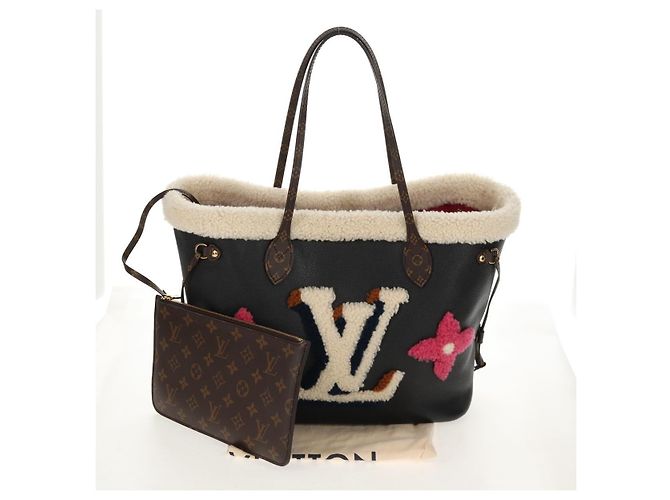 LOUIS VUITTON Borsa Tote Neverfull MM Monogram Teddy Nera M56960 LV Auth fm4970SM Nero Monogramma - vista 12