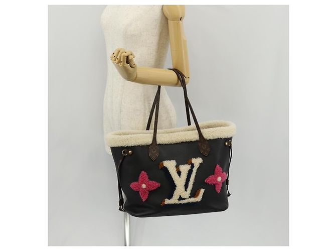 LOUIS VUITTON Borsa Tote Neverfull MM Monogram Teddy Nera M56960 LV Auth fm4970SM Nero Monogramma - vista 35