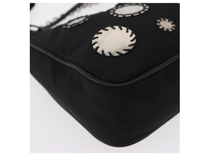 PRADA Re-Edition 2005 Borsa a Spalla Nylon 2in1 Nero Argento 1BH204 Auth 157130SAM - vista 16