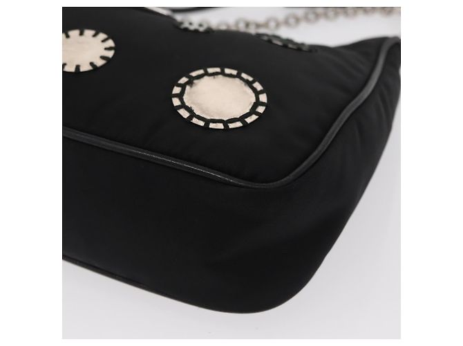 PRADA Re-Edition 2005 Borsa a Spalla Nylon 2in1 Nero Argento 1BH204 Auth 157130SAM - vista 17