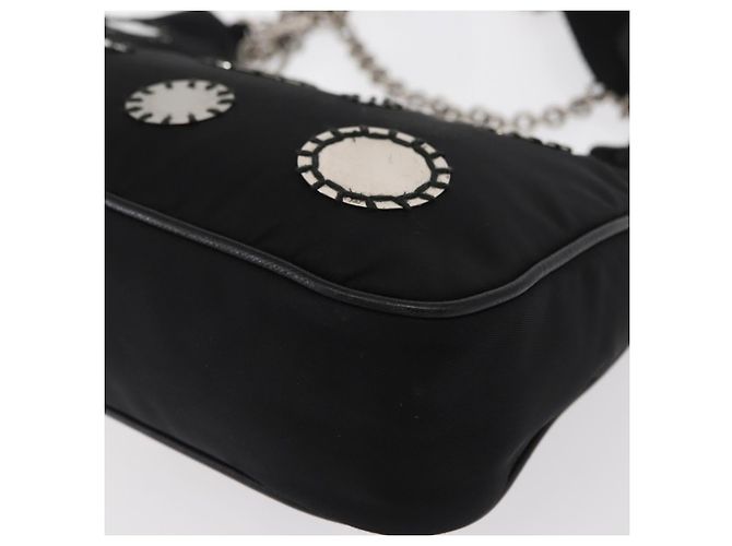 PRADA Re-Edition 2005 Borsa a Spalla Nylon 2in1 Nero Argento 1BH204 Auth 157130SAM - vista 19