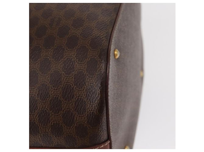 Céline Borsa a Spalla in Tela Macadam CELINE in Pelle PVC 2 in 1 Marrone Oro Auth ka784 D'oro - vista 16