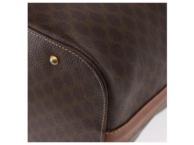 Céline Borsa a Spalla in Tela Macadam CELINE in Pelle PVC 2 in 1 Marrone Oro Auth ka784 D'oro - vista 17