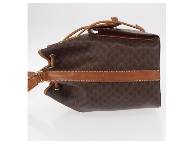 Céline Borsa a Spalla in Tela Macadam CELINE in Pelle PVC 2 in 1 Marrone Oro Auth ka784 D'oro - vista 4