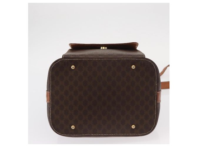 Céline Borsa a Spalla in Tela Macadam CELINE in Pelle PVC 2 in 1 Marrone Oro Auth ka784 D'oro - vista 5