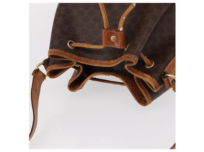 Céline Borsa a Spalla in Tela Macadam CELINE in Pelle PVC 2 in 1 Marrone Oro Auth ka784 D'oro - vista 6