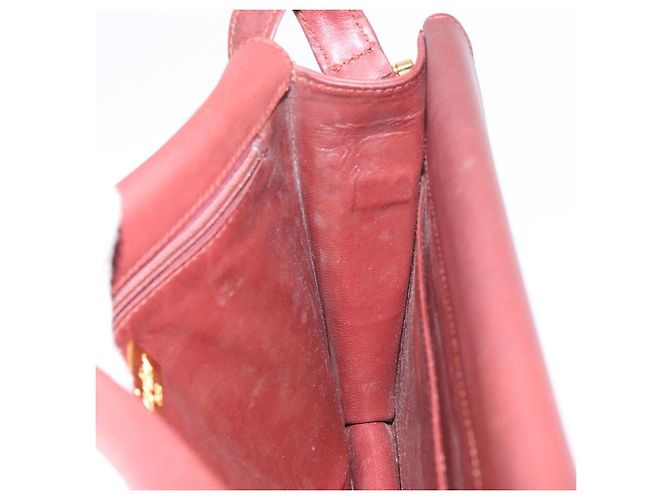 Cartier Borsa a Spalla Must Line in Pelle Bordeaux Oro Auth BA8699 D'oro Bordò - vista 19