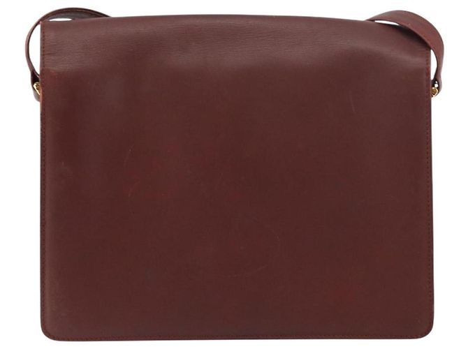 Cartier Borsa a Spalla Must Line in Pelle Bordeaux Oro Auth BA8699 D'oro Bordò - vista 2
