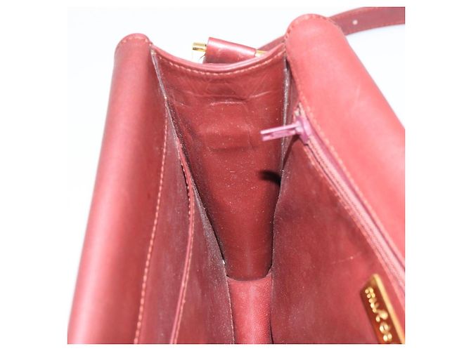 Cartier Borsa a Spalla Must Line in Pelle Bordeaux Oro Auth BA8699 D'oro Bordò - vista 20