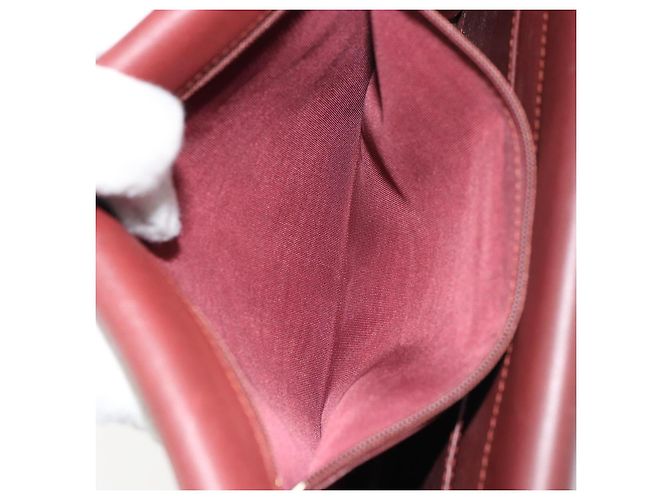 Cartier Borsa a Spalla Must Line in Pelle Bordeaux Oro Auth BA8699 D'oro Bordò - vista 22