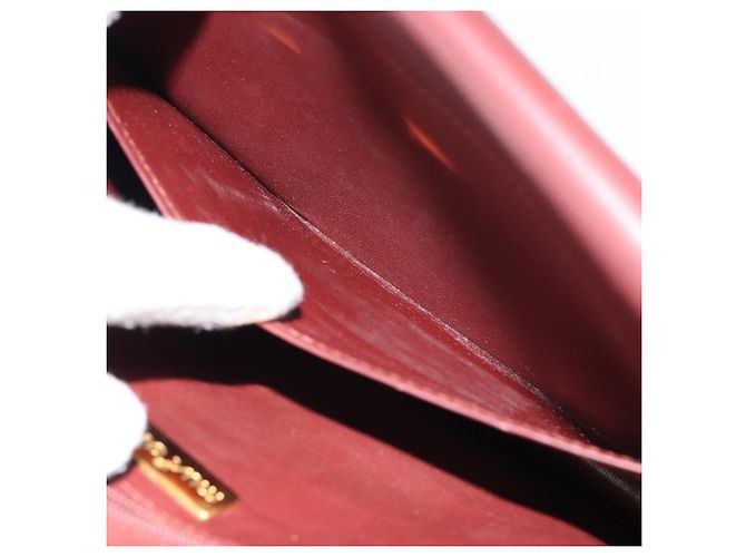 Cartier Borsa a Spalla Must Line in Pelle Bordeaux Oro Auth BA8699 D'oro Bordò - vista 23