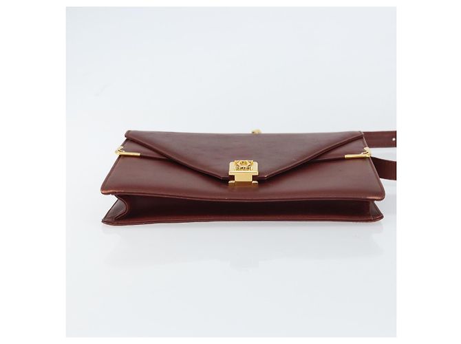 Cartier Borsa a Spalla Must Line in Pelle Bordeaux Oro Auth BA8699 D'oro Bordò - vista 5