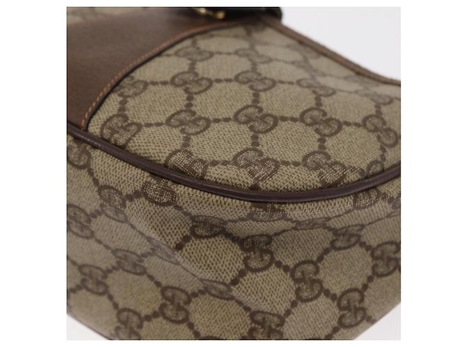 Borsa Gucci GG Supreme Web Sherry Line in PVC beige e oro 001 123 6177 Auth ka654 D'oro - vista 14