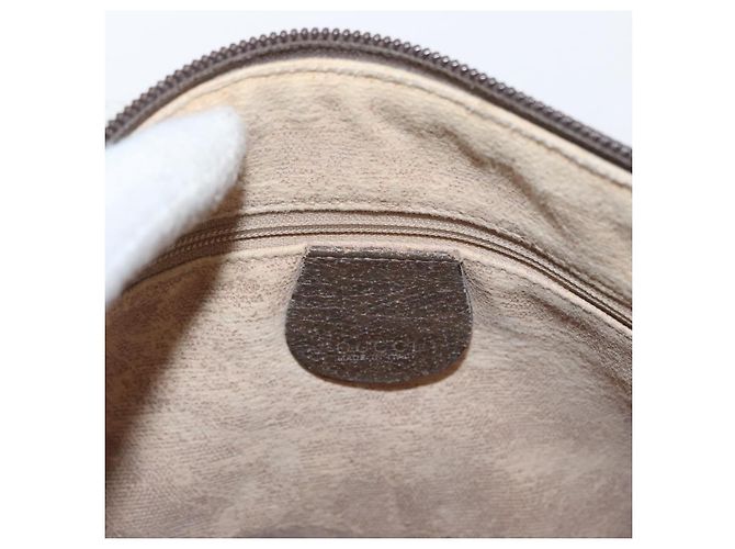 Borsa Gucci GG Supreme Web Sherry Line in PVC beige e oro 001 123 6177 Auth ka654 D'oro - vista 18