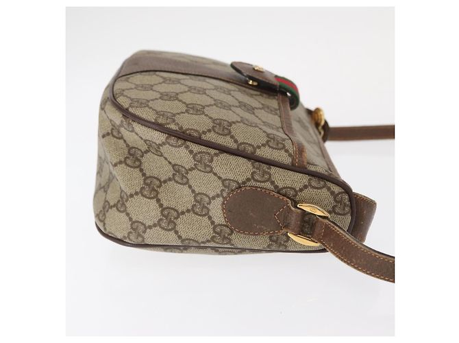 Borsa Gucci GG Supreme Web Sherry Line in PVC beige e oro 001 123 6177 Auth ka654 D'oro - vista 3