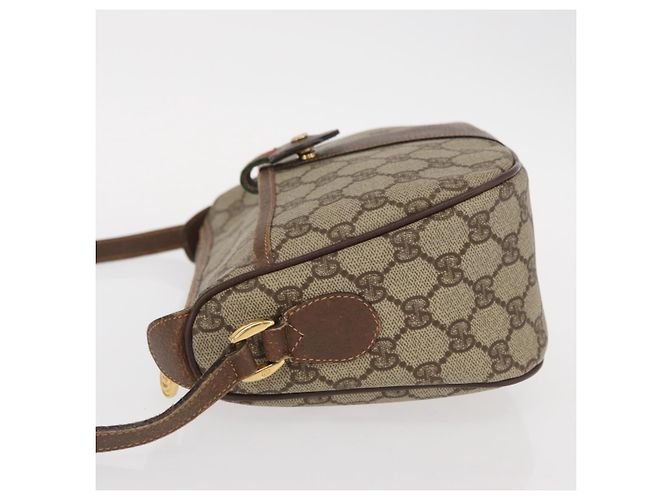 Borsa Gucci GG Supreme Web Sherry Line in PVC beige e oro 001 123 6177 Auth ka654 D'oro - vista 4