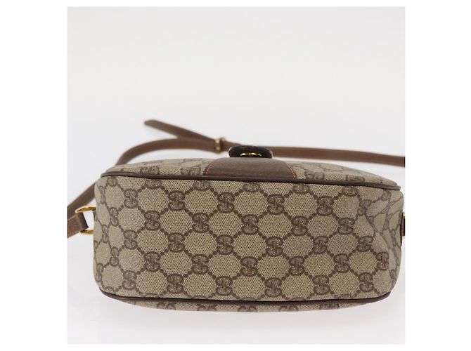 Borsa Gucci GG Supreme Web Sherry Line in PVC beige e oro 001 123 6177 Auth ka654 D'oro - vista 5