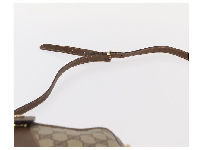 Borsa Gucci GG Supreme Web Sherry Line in PVC beige e oro 001 123 6177 Auth ka654 D'oro - vista 8