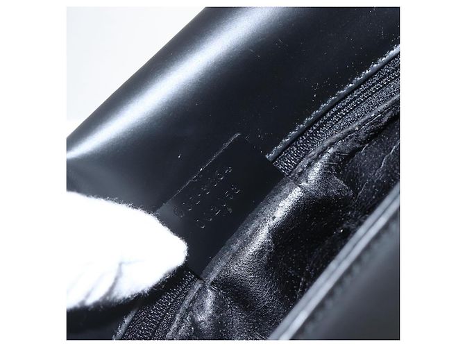 Borsa a Spalla in Pelle Nera e Argento GUCCI 001 3064 Auth 154471 Nero - vista 12