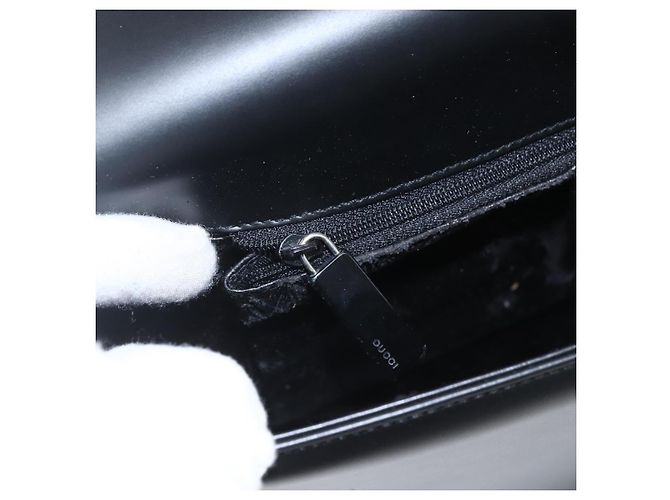 Borsa a Spalla in Pelle Nera e Argento GUCCI 001 3064 Auth 154471 Nero - vista 19