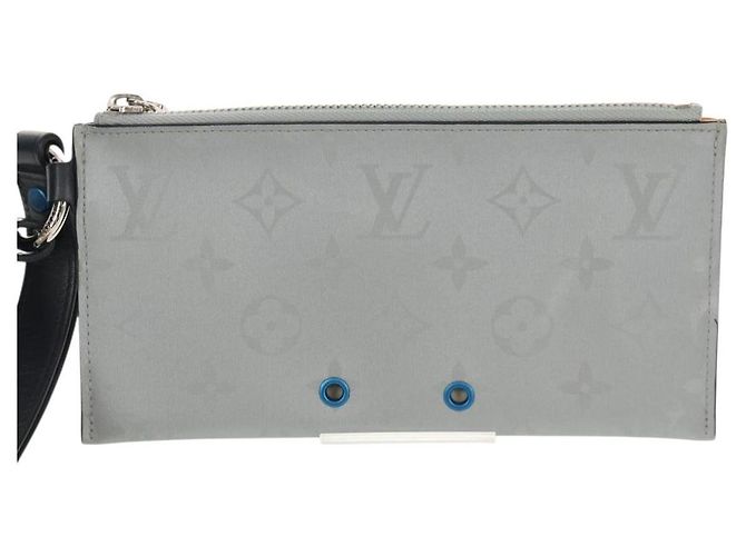 LOUIS VUITTON Pochette satellite Alpha Monogramma Argento M44178 LV Auth 156367M - vista 13