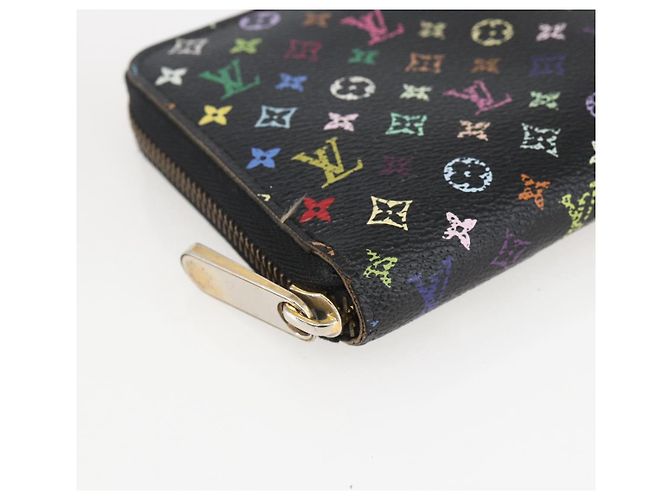 LOUIS VUITTON Monogram Multicolor Zippy Wallet Wallet Black M60243 Auth 157617 - view 14