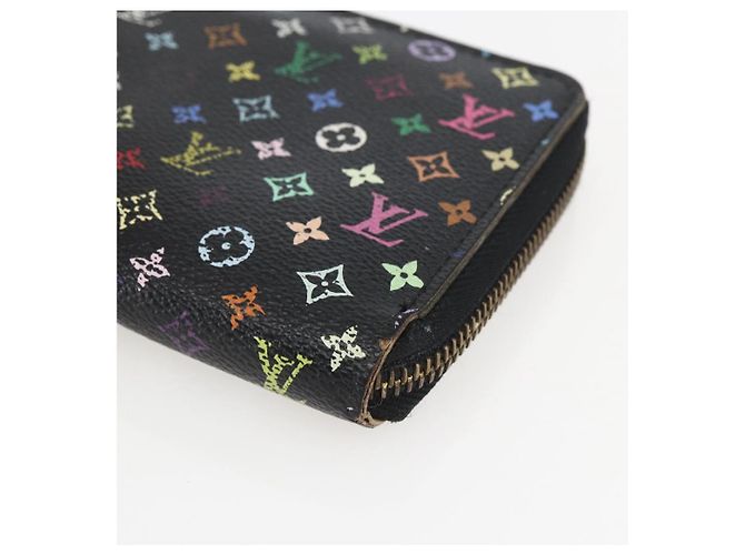 LOUIS VUITTON Monogram Multicolor Zippy Wallet Wallet Black M60243 Auth 157617 - view 7