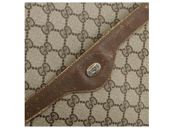 Borsa tote Gucci GG Supreme Web Sherry Line in PVC beige e rosso 39 02 003 Auth BA8628 - vista 17
