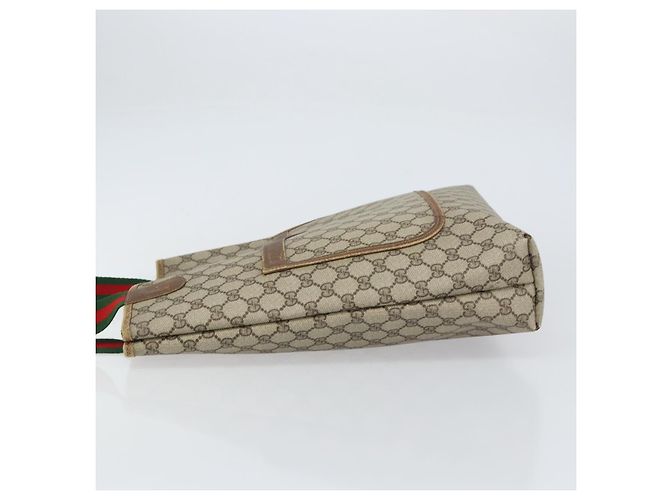 Borsa tote Gucci GG Supreme Web Sherry Line in PVC beige e rosso 39 02 003 Auth BA8628 - vista 4