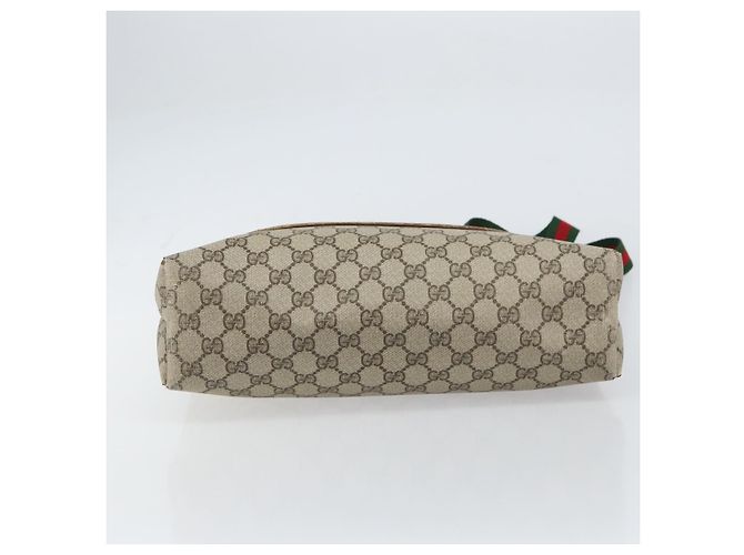 Borsa tote Gucci GG Supreme Web Sherry Line in PVC beige e rosso 39 02 003 Auth BA8628 - vista 5