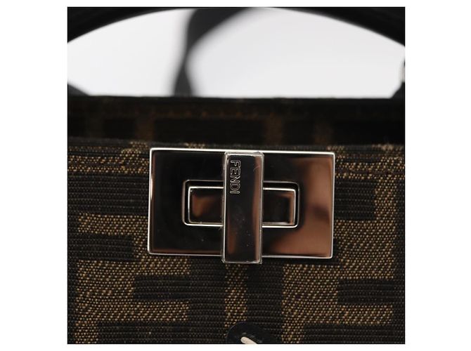 Zucca Borsa Peek A Boo 2way FENDI Pokmon Fragment Collaboration Marrone Auth 146549SM Nero Argento - vista 20