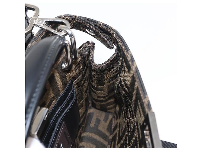 Zucca Borsa Peek A Boo 2way FENDI Pokmon Fragment Collaboration Marrone Auth 146549SM Nero Argento - vista 23