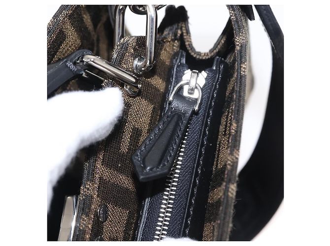 Zucca Borsa Peek A Boo 2way FENDI Pokmon Fragment Collaboration Marrone Auth 146549SM Nero Argento - vista 25