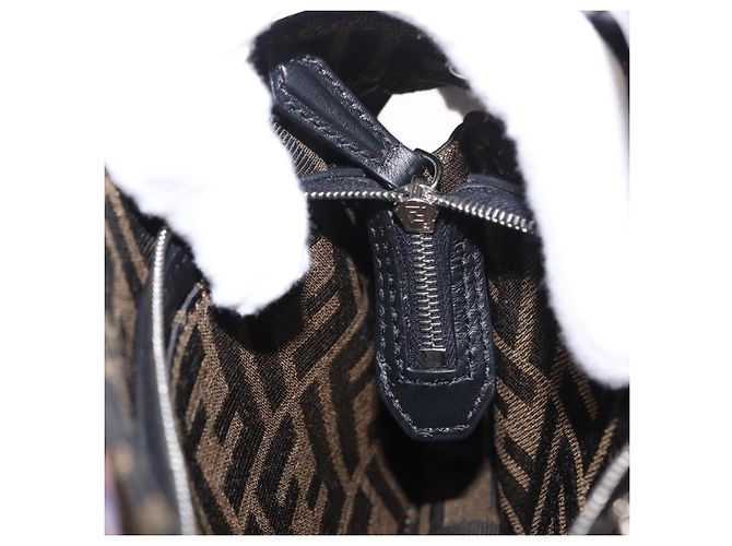 Zucca Borsa Peek A Boo 2way FENDI Pokmon Fragment Collaboration Marrone Auth 146549SM Nero Argento - vista 26