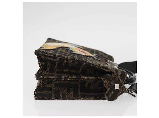 Zucca Borsa Peek A Boo 2way FENDI Pokmon Fragment Collaboration Marrone Auth 146549SM Nero Argento - vista 3