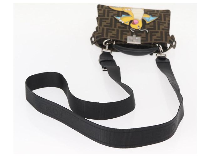 Zucca Borsa Peek A Boo 2way FENDI Pokmon Fragment Collaboration Marrone Auth 146549SM Nero Argento - vista 8