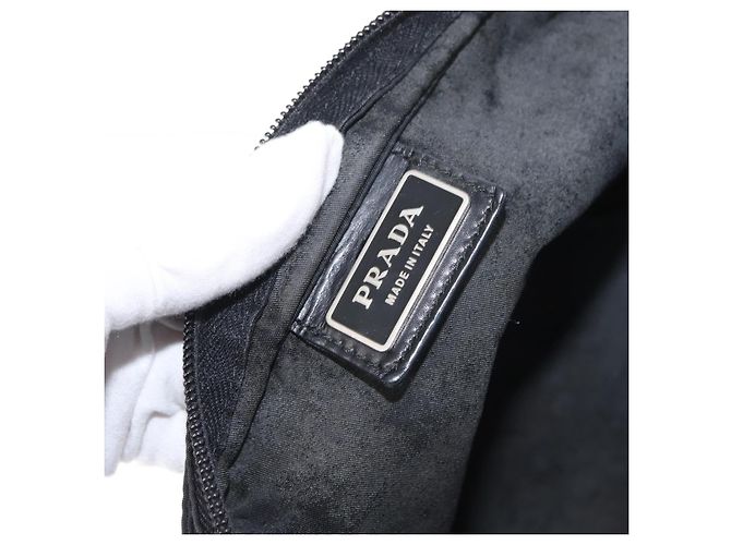 Borsa a Spalla PRADA Nylon Nero Argento Autentica 153649 - vista 10