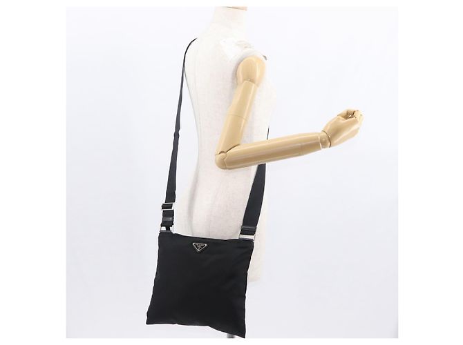 Borsa a Spalla PRADA Nylon Nero Argento Autentica 153649 - vista 21