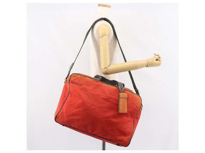 Prada Borsa Boston sportiva in nylon 2 in 1 rossa argento Auth 151448 Rosso - vista 26