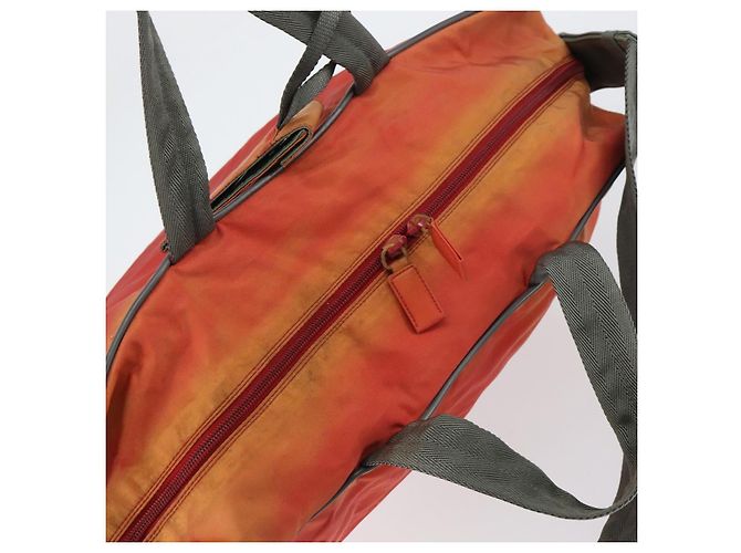 Prada Borsa Boston sportiva in nylon 2 in 1 rossa argento Auth 151448 Rosso - vista 6