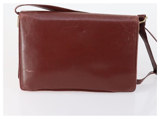 Cartier Borsa a Spalla Must Line in Pelle 4 Set Bordeaux Auth ki6207 Bordò - vista 15