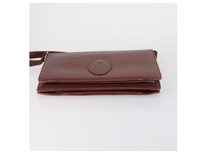 Cartier Borsa a Spalla Must Line in Pelle 4 Set Bordeaux Auth ki6207 Bordò - vista 18