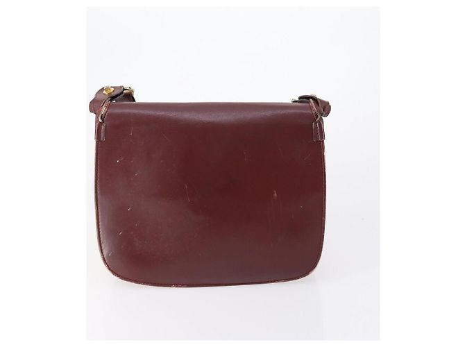 Cartier Borsa a Spalla Must Line in Pelle 4 Set Bordeaux Auth ki6207 Bordò - vista 2