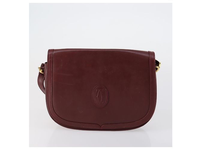 Cartier Borsa a Spalla Must Line in Pelle 4 Set Bordeaux Auth ki6207 Bordò - vista 20