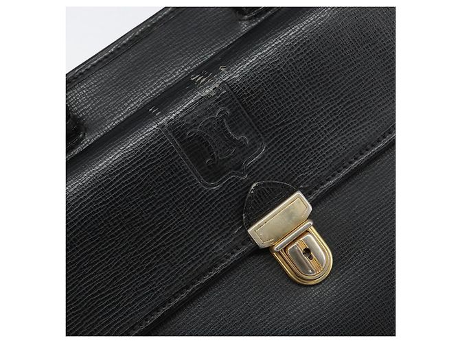 Céline Borsa a mano CELINE in pelle nera e oro Auth 154528 Nero D'oro - vista 18